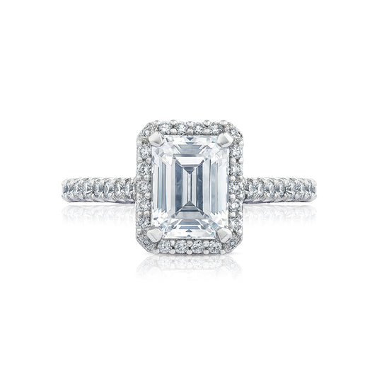 Tacori 18k White Gold Petite Crescent Engagement Ring Setting (0.55 CTW)
