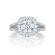 Tacori 18k White Gold Petite Crescent Round Diamond Engagement Ring Setting (0.86 CTW)