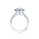 Tacori 18k White Gold Petite Crescent Round Diamond Engagement Ring Setting (0.86 CTW)