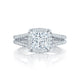 Tacori 18k White Gold Petite Crescent Princess Diamond Engagement Ring Setting (0.62 CTW)