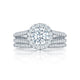 Tacori 18k White Gold Petite Crescent Round Diamond Engagement Ring Setting (0.64 CTW)