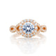 Tacori 18k Rose Gold Petite Crescent Round Diamond Engagement Ring Setting (0.71 CTW)