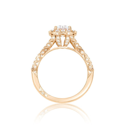 Tacori 18k Rose Gold Petite Crescent Round Diamond Engagement Ring Setting (0.71 CTW)