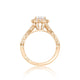 Tacori 18k Rose Gold Petite Crescent Round Diamond Engagement Ring Setting (0.71 CTW)