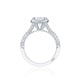 Tacori 18k White Gold Petite Crescent Princess Diamond Engagement Ring Setting (0.58 CTW)