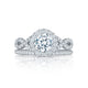 Tacori 18k White Gold Petite Crescent Round Diamond Engagement Ring Setting (0.6 CTW)