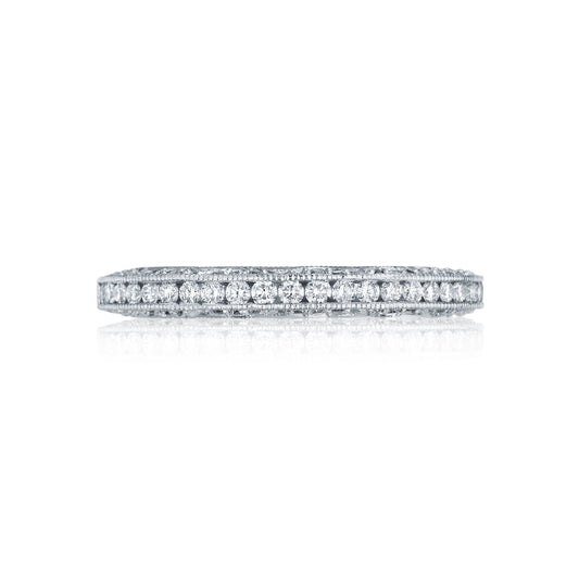 Tacori 18k White Gold Classic Crescent Diamond Wedding Band (0.47 CTW)