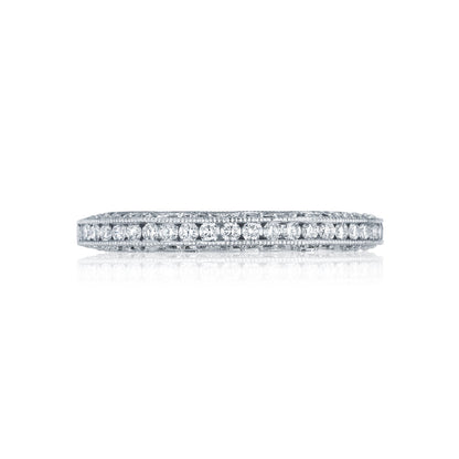 Tacori 18k White Gold Classic Crescent Diamond Wedding Band (0.47 CTW)