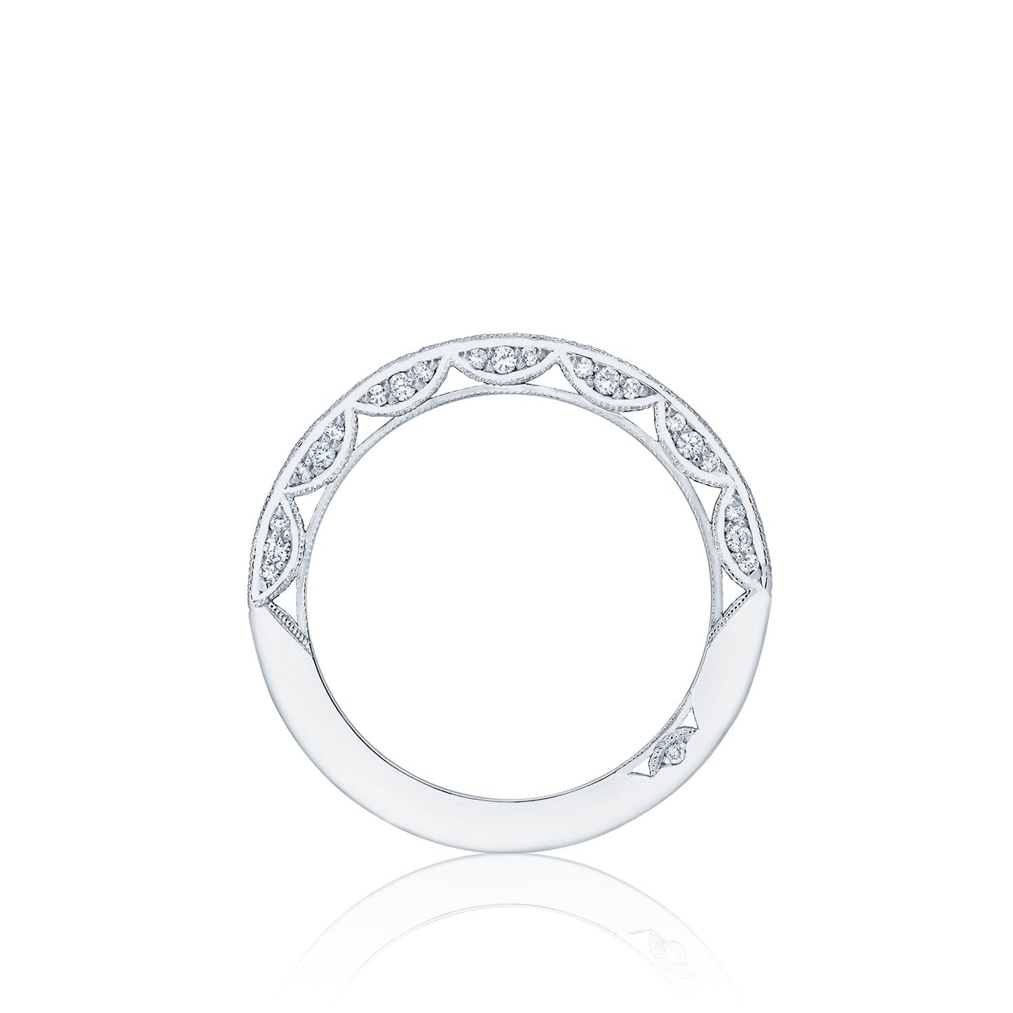 Tacori 18k White Gold Classic Crescent Diamond Wedding Band (0.47 CTW)