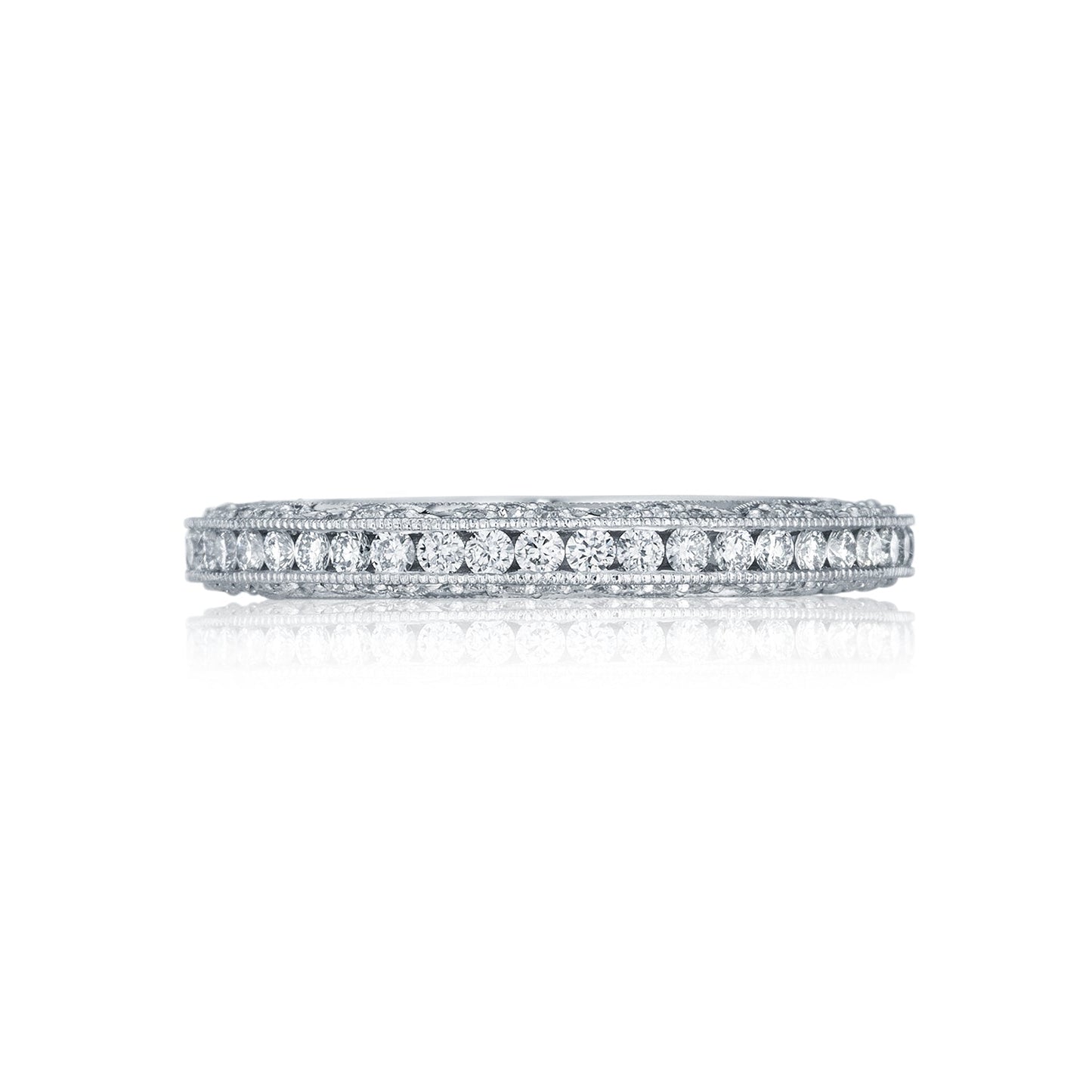 Tacori 18k White Gold Classic Crescent Diamond Wedding Band (0.93 CTW)