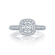 Tacori 18k White Gold Classic Crescent Round Diamond Engagement Ring Setting (0.79 CTW)