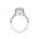 Tacori 18k White Gold Classic Crescent Princess Diamond Engagement Ring Setting (0.81 CTW)