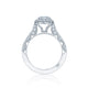 Tacori 18k White Gold Classic Crescent Round Diamond Engagement Ring Setting (0.76 CTW)