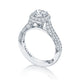 Tacori 18k White Gold Classic Crescent Round Diamond Engagement Ring Setting (0.76 CTW)
