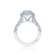 Tacori 18k White Gold Classic Crescent Round Diamond Engagement Ring Setting (0.89 CTW)