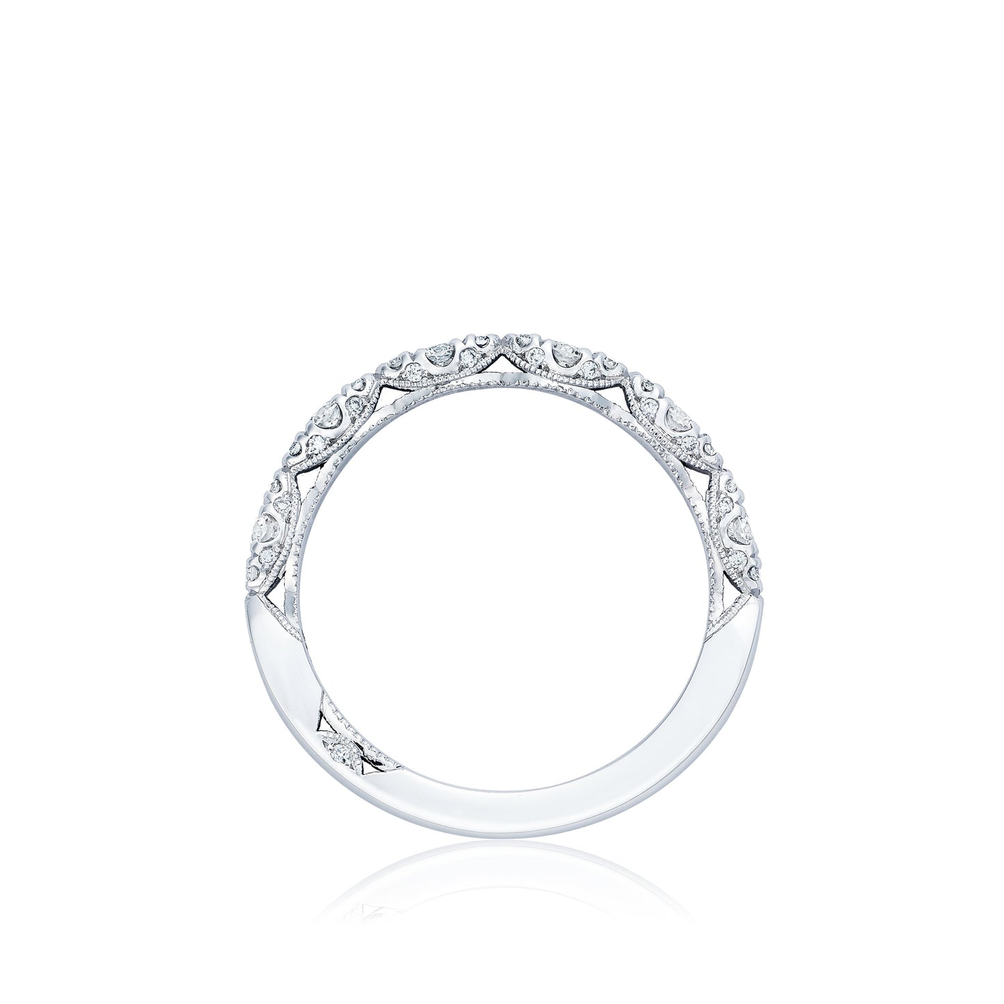 Tacori 18k White Gold Petite Crescent Diamond Wedding Band (0.36 CTW)