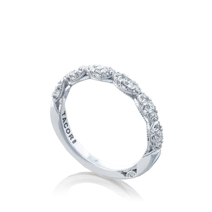 Tacori 18k White Gold Petite Crescent Diamond Wedding Band (0.36 CTW)