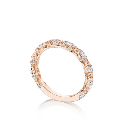 Tacori 18k Rose Gold Petite Crescent Diamond Wedding Band (0.56 CTW)