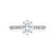 Tacori 18k White Gold Petite Crescent Oval Diamond Engagement Ring Setting (0.39 CTW)