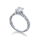 Tacori 18k White Gold Petite Crescent Princess Diamond Engagement Ring Setting (0.39 CTW)