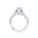 Tacori 18k White Gold Petite Crescent Round Diamond Engagement Ring Setting (0.39 CTW)