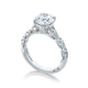 Tacori 18k White Gold Petite Crescent Round Diamond Engagement Ring Setting (0.39 CTW)