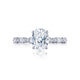 Tacori 18k White Gold Petite Crescent Oval Diamond Engagement Ring Setting (0.35 CTW)