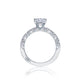 Tacori 18k White Gold Petite Crescent Oval Diamond Engagement Ring Setting (0.35 CTW)
