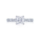 Tacori 18k White Gold Petite Crescent Princess Diamond Engagement Ring Setting (0.35 CTW)