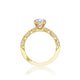 Tacori 18k Yellow Gold Petite Crescent Round Diamond Engagement Ring Setting (0.35 CTW)