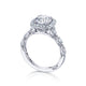 Tacori Platinum Petite Crescent Round Diamond Engagement Ring Setting (0.65 CTW)