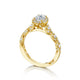 Tacori 18k Yellow Gold Petite Crescent Oval Diamond Engagement Ring Setting (0.5 CTW)