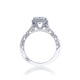 Tacori 18k White Gold Petite Crescent Princess Diamond Engagement Ring Setting (0.56 CTW)