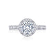 Tacori 18k White Gold Petite Crescent Round Diamond Engagement Ring Setting (0.53 CTW)
