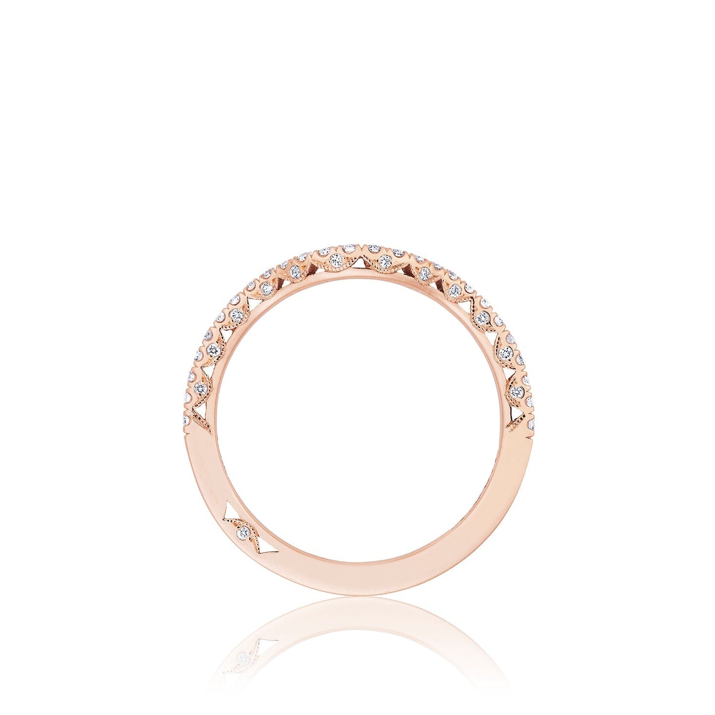 Tacori 18k Rose Gold Petite Crescent Diamond Wedding Band (0.24 CTW)