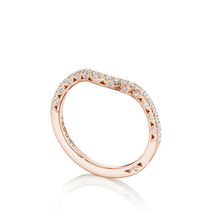 Tacori 18k Rose Gold Petite Crescent Diamond Wedding Band (0.24 CTW)