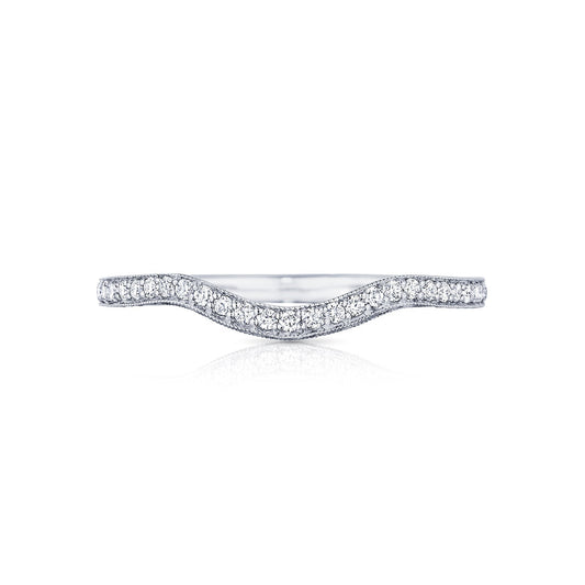 Tacori 18k White Gold Petite Crescent Diamond Wedding Band (0.2 CTW)