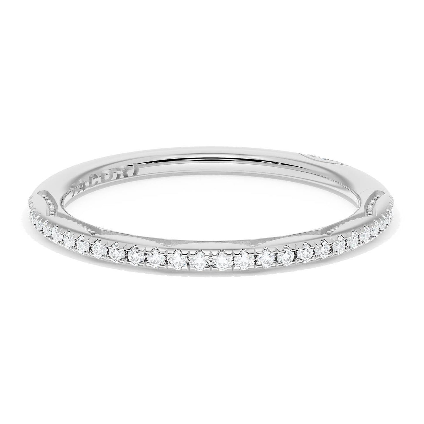 French Pavé Diamond Wedding Band, 1.70mm