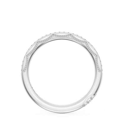 French Pavé Diamond Wedding Band, 1.70mm