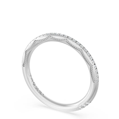 French Pavé Diamond Wedding Band, 1.70mm