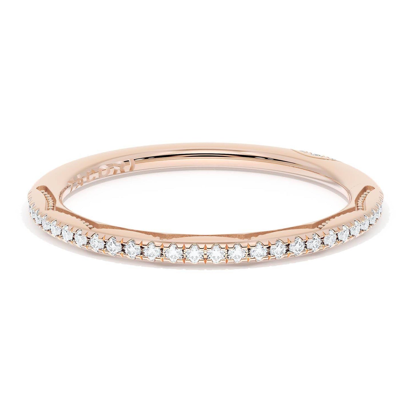 French Pavé Diamond Wedding Band, 1.70mm