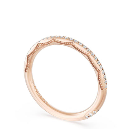 French Pavé Diamond Wedding Band, 1.70mm