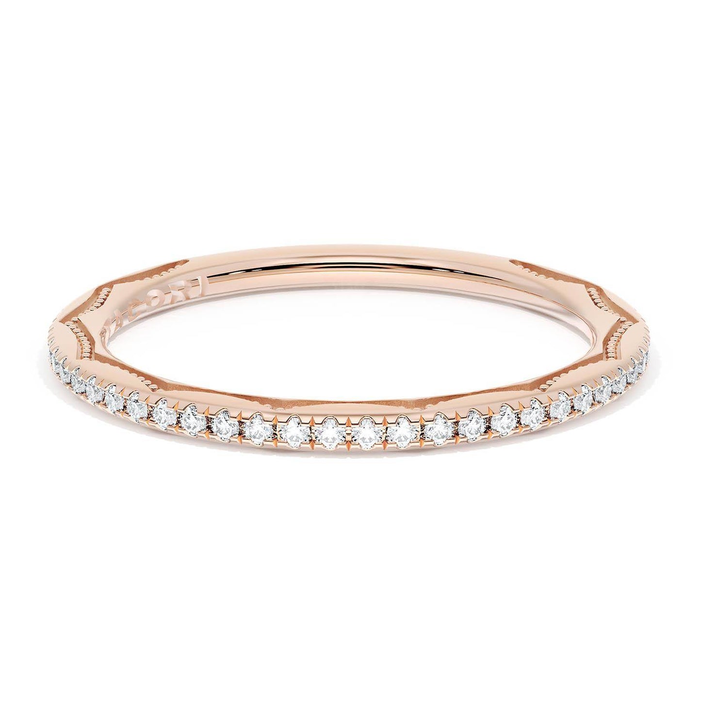 French Pavé Diamond Wedding Band, 1.70mm