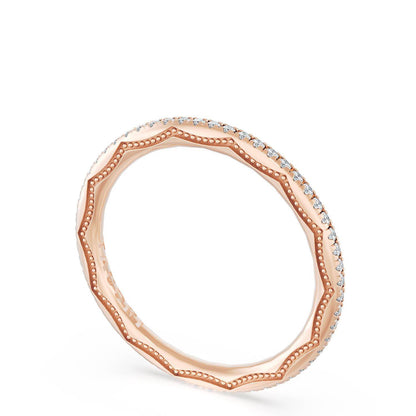 French Pavé Diamond Wedding Band, 1.70mm