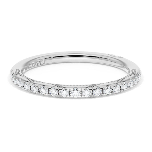 French Pavé Diamond Wedding Band, 2.0mm