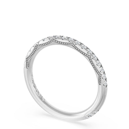 French Pavé Diamond Wedding Band, 2.0mm