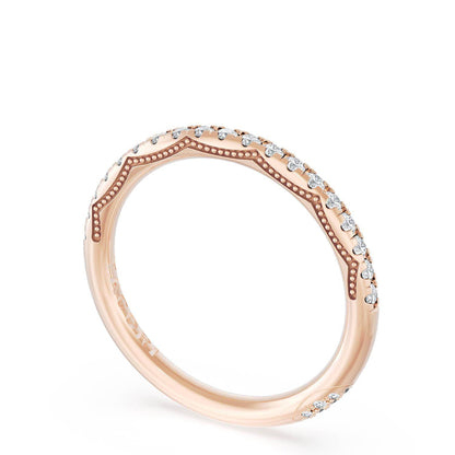 French Pavé Diamond Wedding Band, 2.0mm