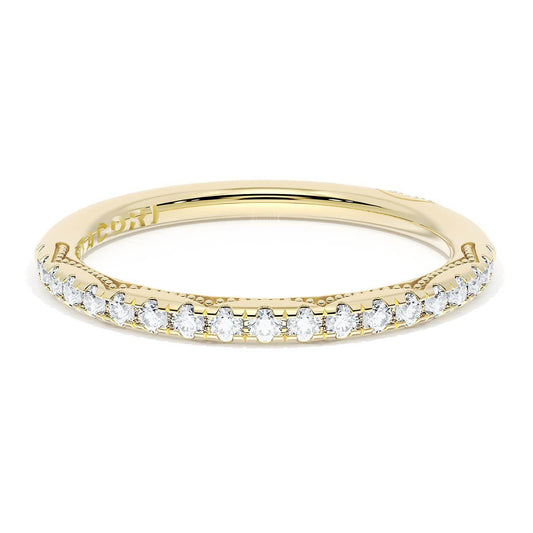 French Pavé Diamond Wedding Band, 2.0mm