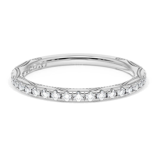 French Pavé Diamond Wedding Band, 2.0mm