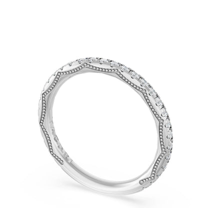 French Pavé Diamond Wedding Band, 2.0mm